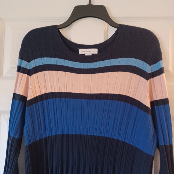 NEW! Liz Claiborne Long Sleeve Striped Midi Sweater Dress Size XL - Picture 5 of 10